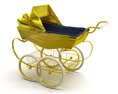 Golden Baby Pram 3d model