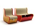 Modern Two-Seater Storage Sofa 3D 모델 