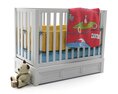 Baby Crib with Bedding and Toy 3D 모델 