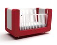 Modern Red Baby Crib Modello 3D