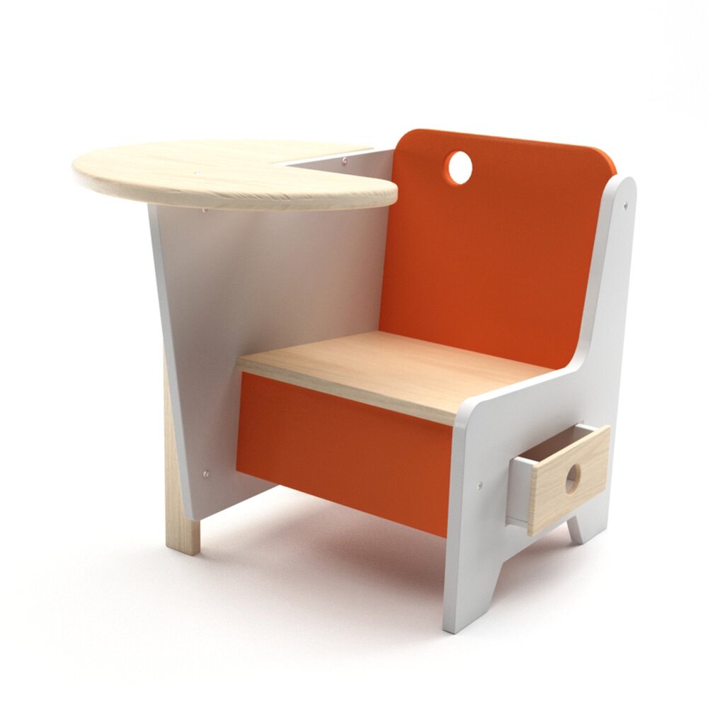Modular Study Desk Chair 3D 모델 