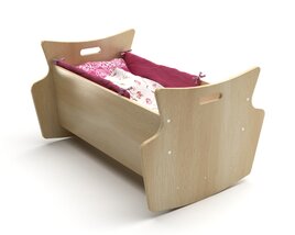 Modern Wooden Cradle 3D model