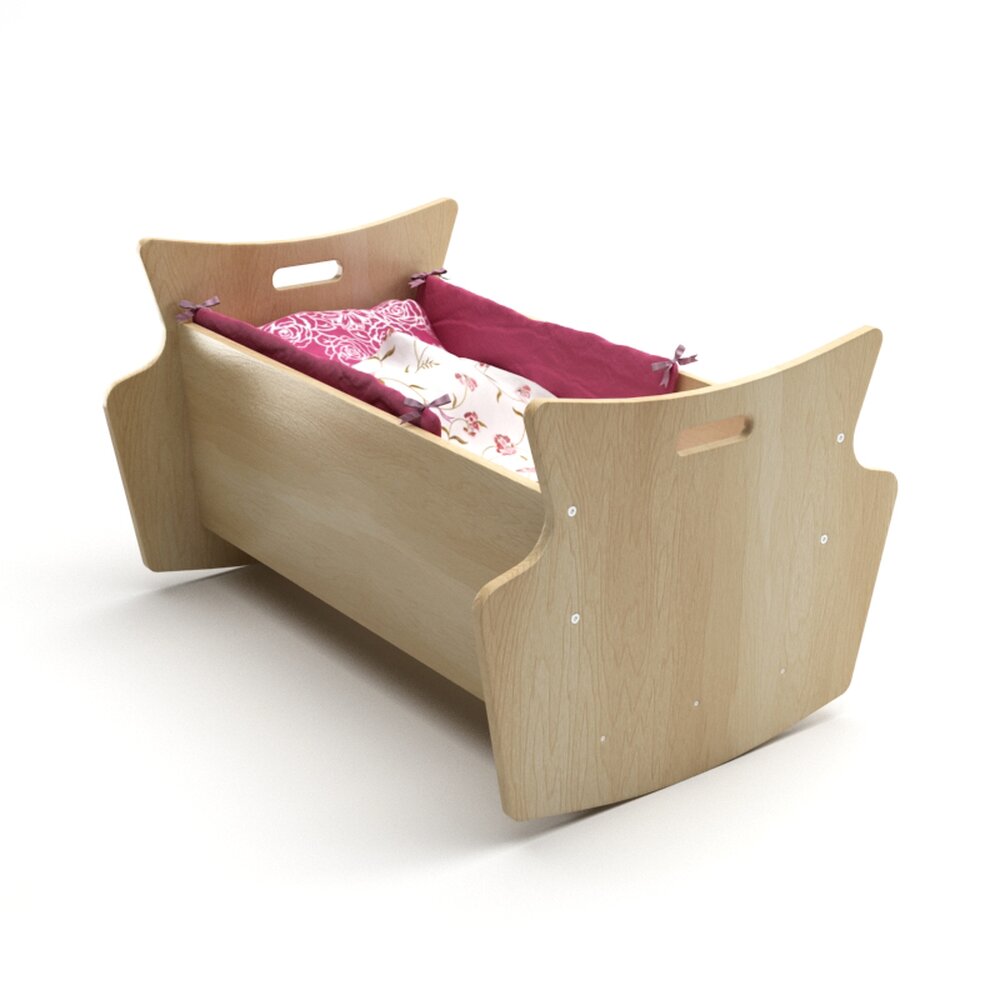 Modern Wooden Cradle 3d model