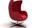 Modern Red Swivel Chair Modello 3D