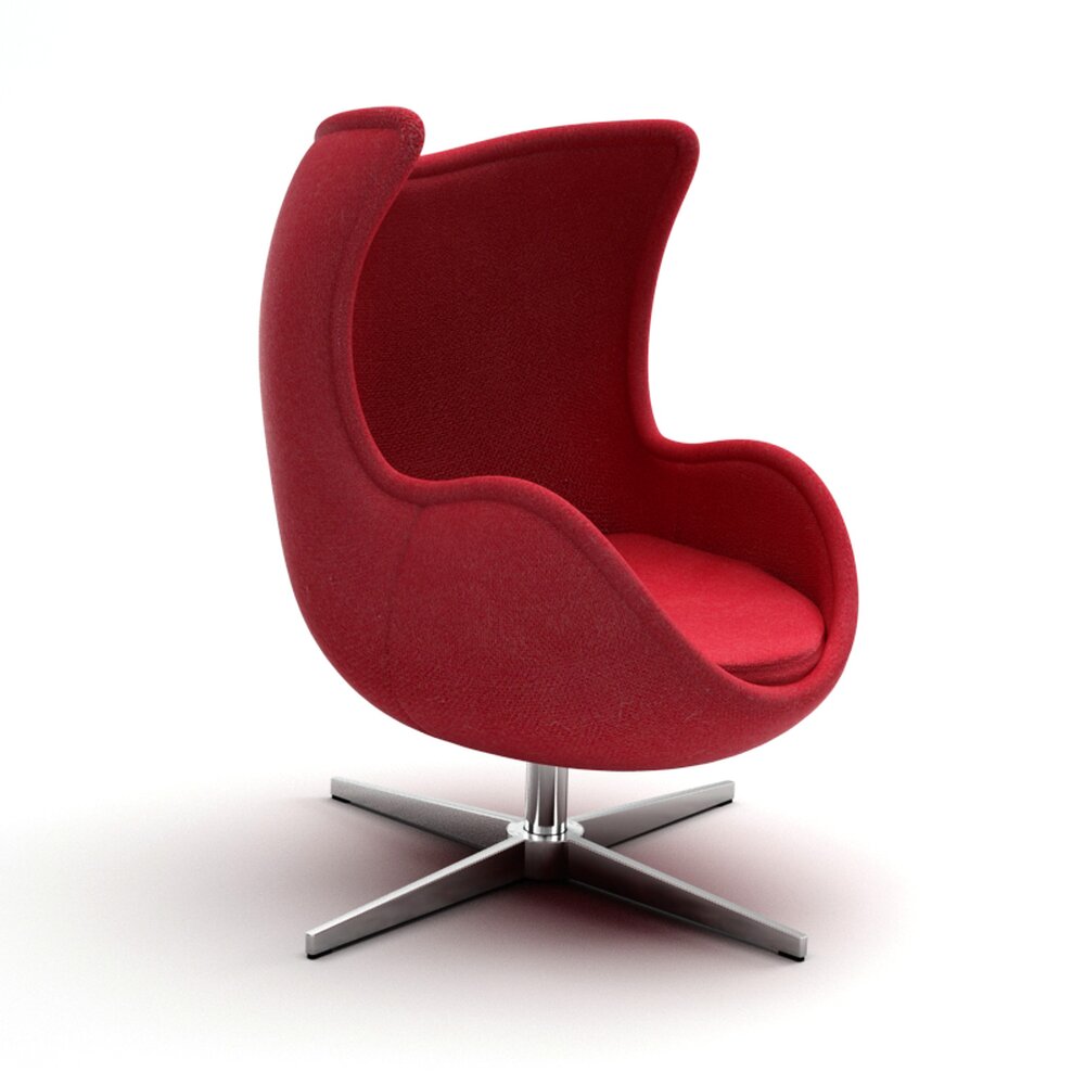 Modern Red Swivel Chair 3D model