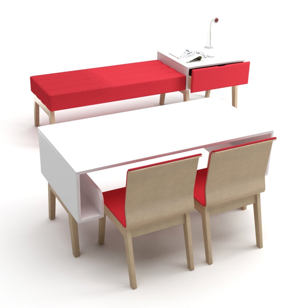 Minimalist Dining Set 3D модель