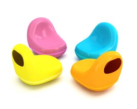 Colorful Plastic Chairs 3D-Modell