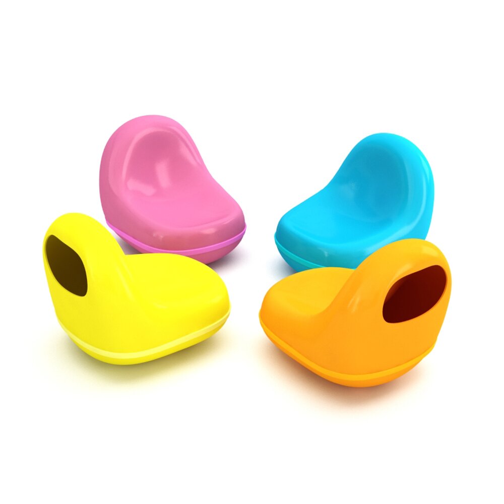 Colorful Plastic Chairs Modello 3D