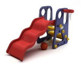 Children's Play Slide with Basketball Hoop 3D-Modell