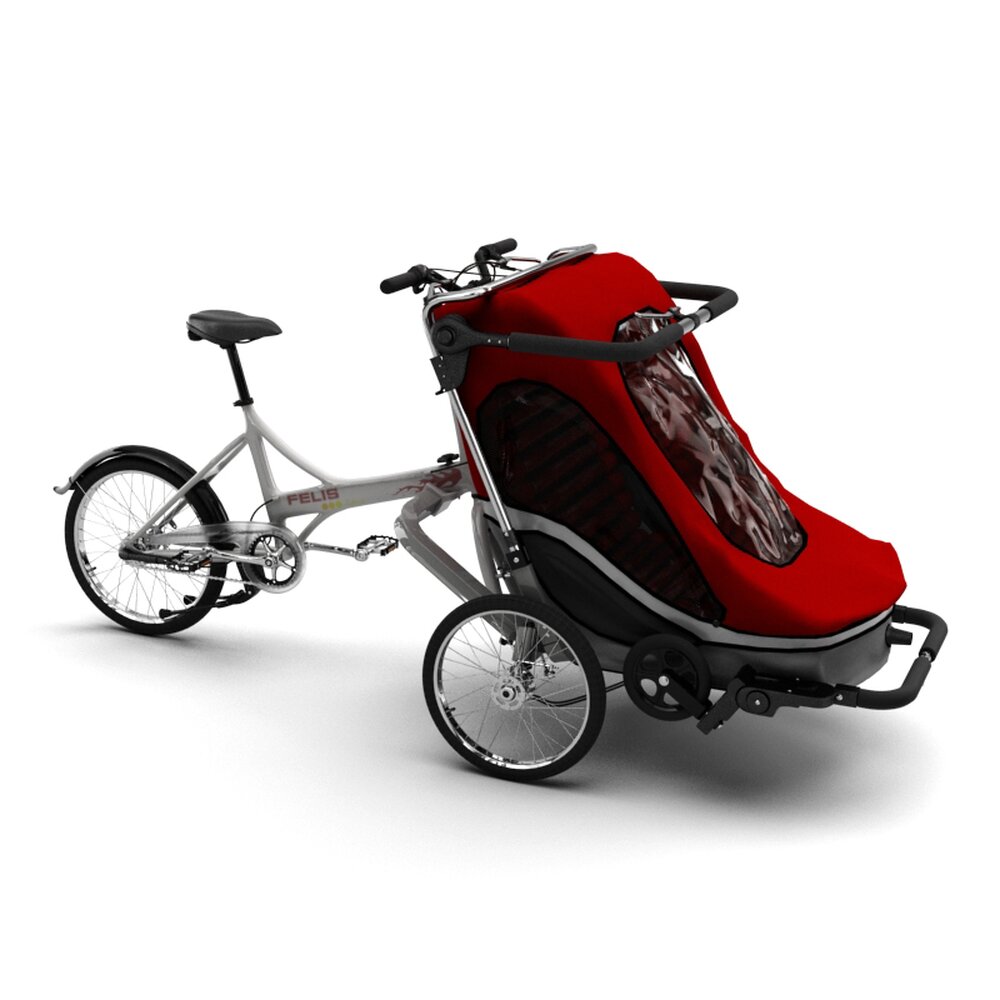 Convertible Child Trailer Bike 3d model