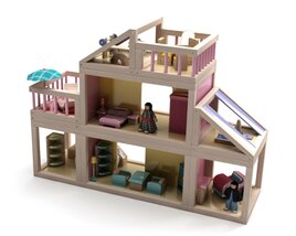 Wooden Dollhouse 02 Modello 3D