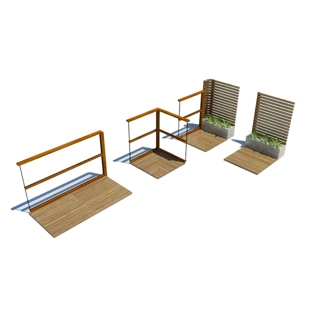 Modular Garden Fence 3D модель
