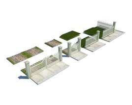 Modular Garden Fencing Kit Modello 3D