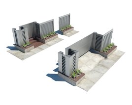 Urban Block Fence 3D model