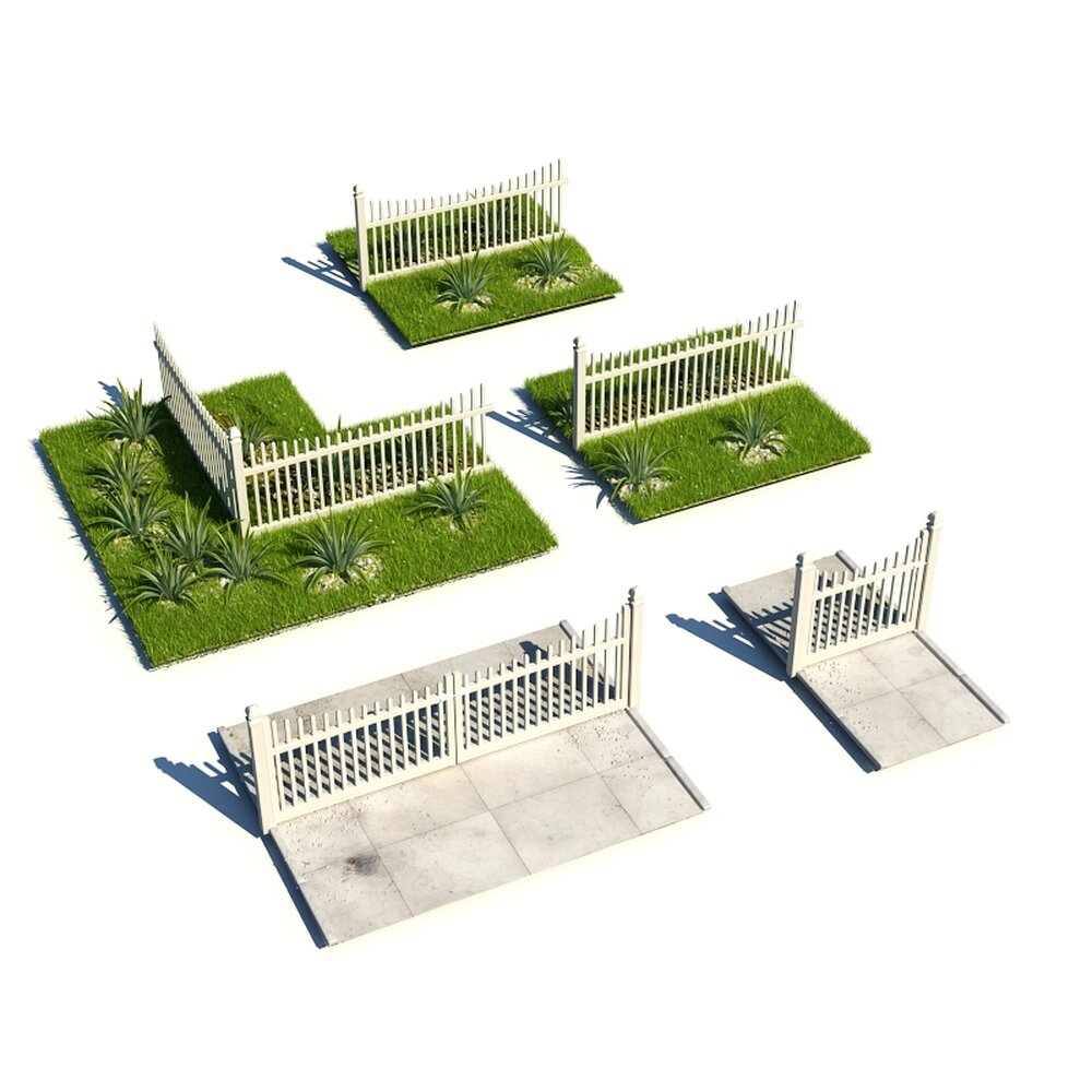 Various Garden Fence Designs 3D-Modell