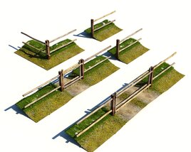 Old Wooden Fence Modello 3D