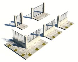 Modular Urban Fencing Set 3D-Modell