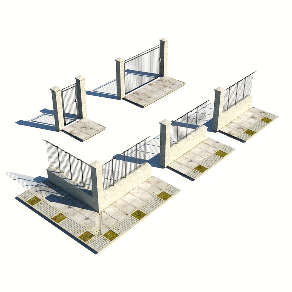 Modular Urban Fencing Set 3Dモデル