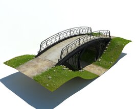 Vintage Style Park Bridge Modelo 3d