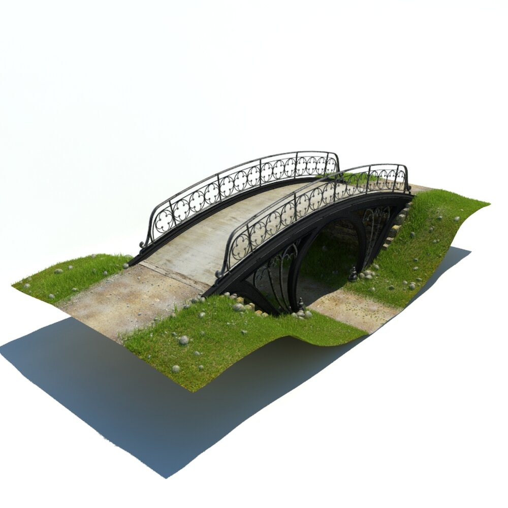 Vintage Style Park Bridge 3D 모델 