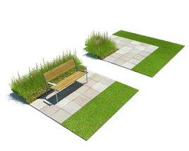 Modern Garden Bench Design 3Dモデル