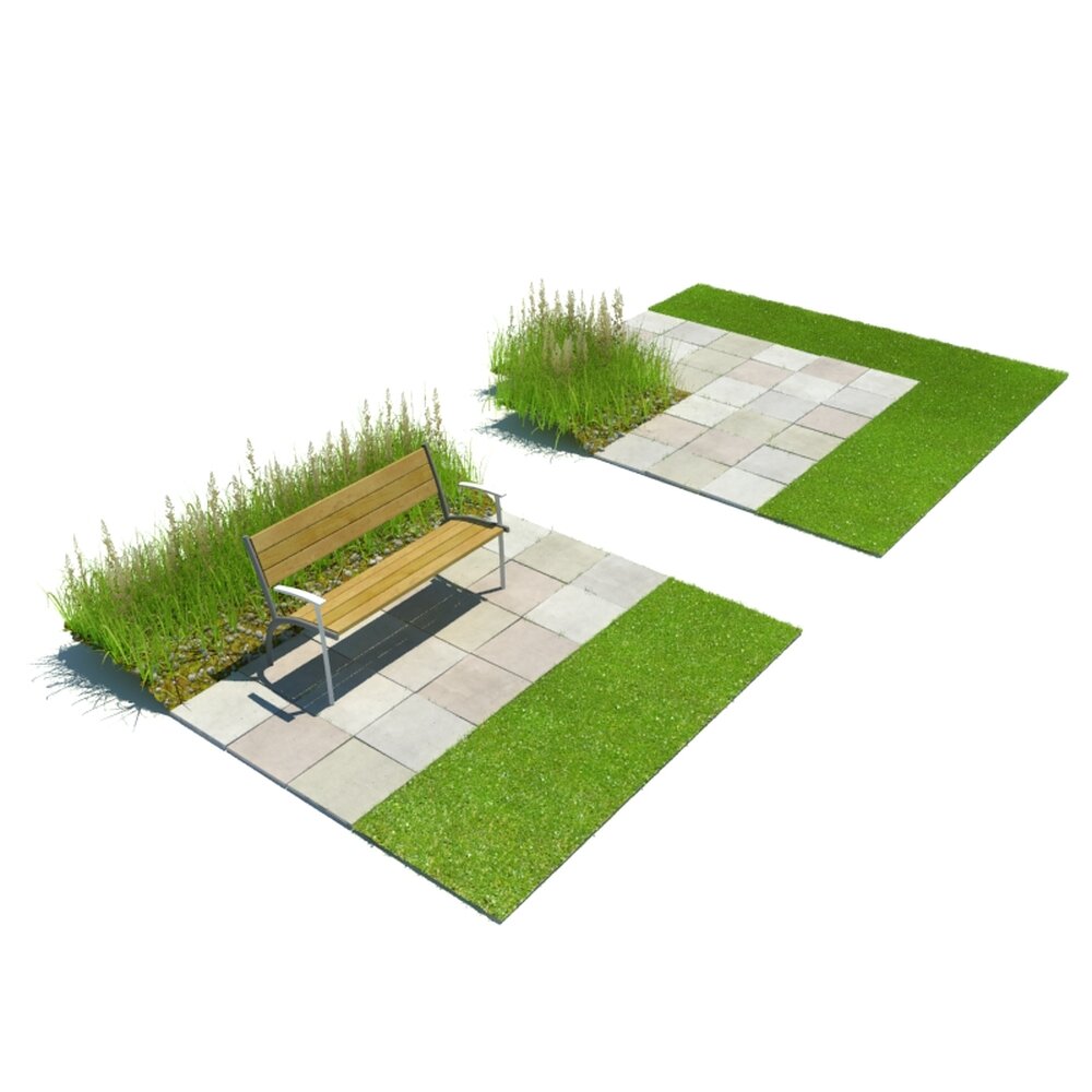 Modern Garden Bench Design 3D модель