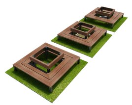 Graduated Garden Planters Modèle 3D