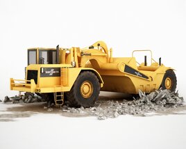 Yellow Construction Scraper 3Dモデル