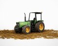 Green Farm Tractor 02 3D 모델 
