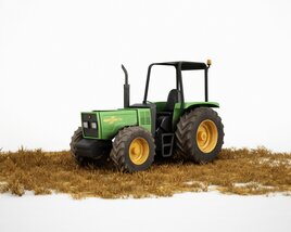 Green Farm Tractor 02 Modèle 3D