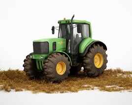 Green Farm Tractor 03 3D model