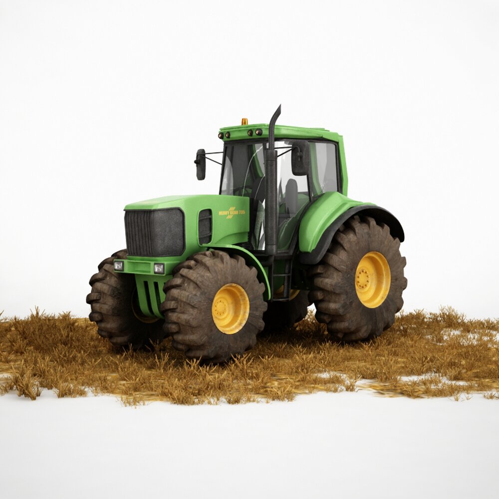 Green Farm Tractor 03 3D-Modell