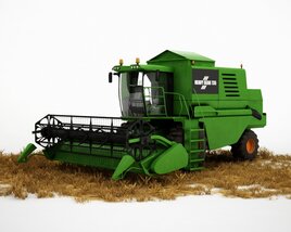 Green Combine Harvester Modelo 3D
