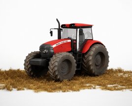 Red Farm Tractor Modello 3D