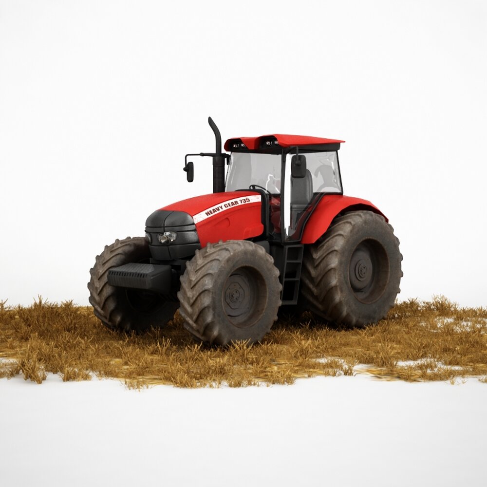 Red Farm Tractor 3D-Modell
