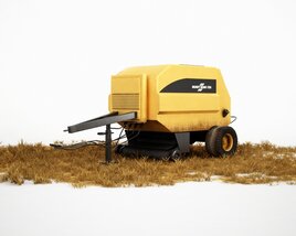 Yellow Hay Baler Modelo 3D