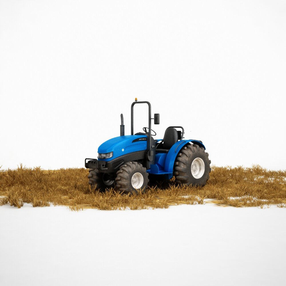 Blue Farm Tractor 3D 모델 