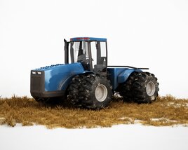Blue Farm Tractor 3D модель