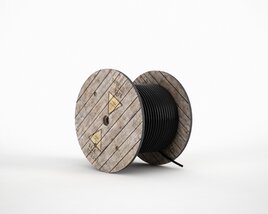 Wooden Cable Reel Modello 3D