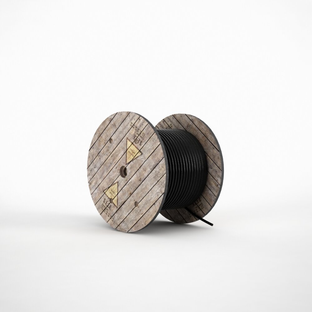Wooden Cable Reel 3Dモデル