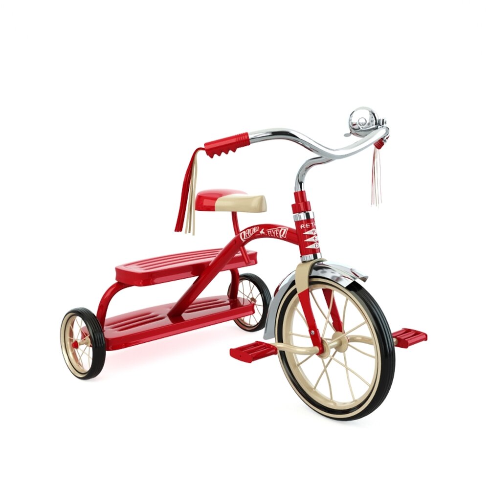 Classic Red Tricycle 02 3D 모델 