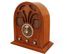 Vintage Wooden Radio 3D модель