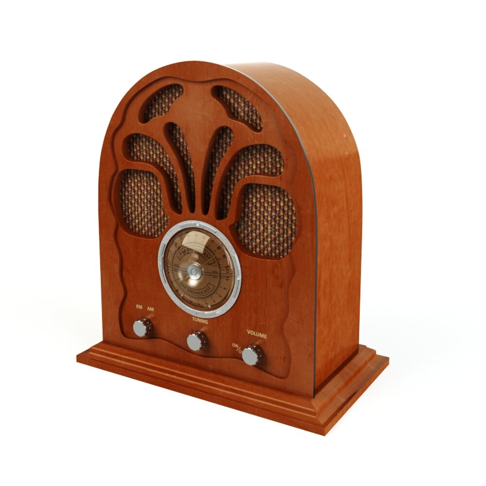 Vintage Wooden Radio 3D model