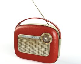Vintage Red Radio 3D модель
