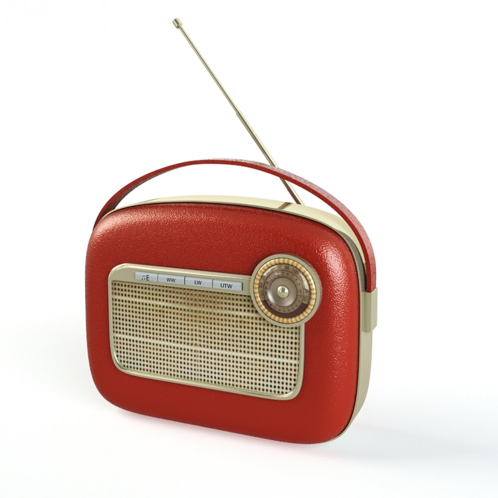 Vintage Red Radio 3D model
