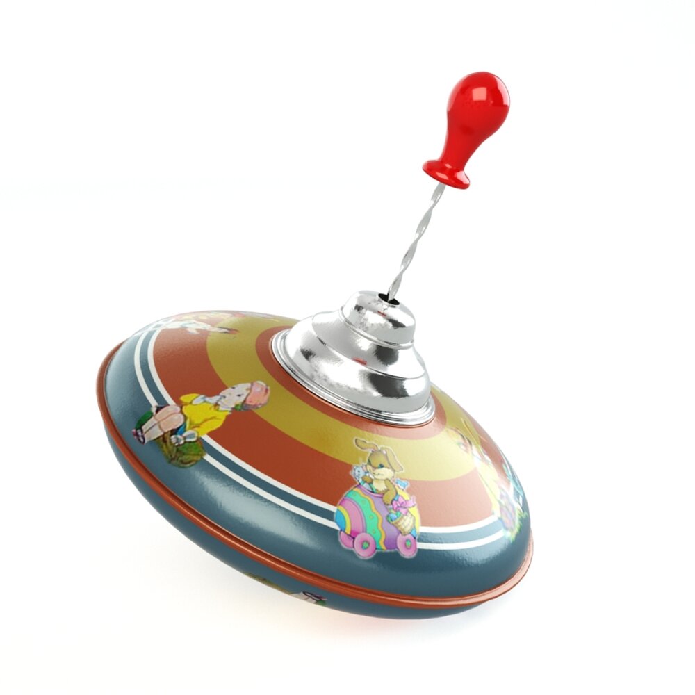 Colorful Spinning Top Toy 3D 모델 