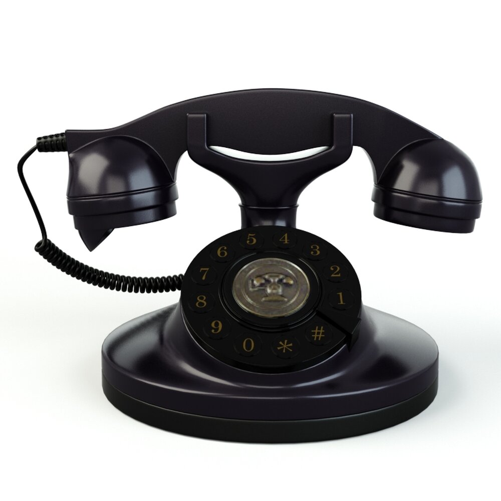 Vintage Rotary Telephone 02 3D модель