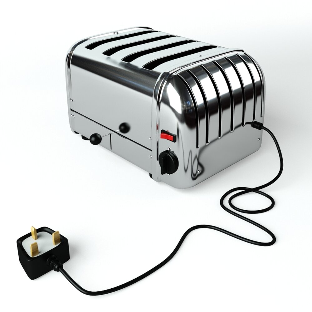Stainless Steel Toaster 02 3D-Modell