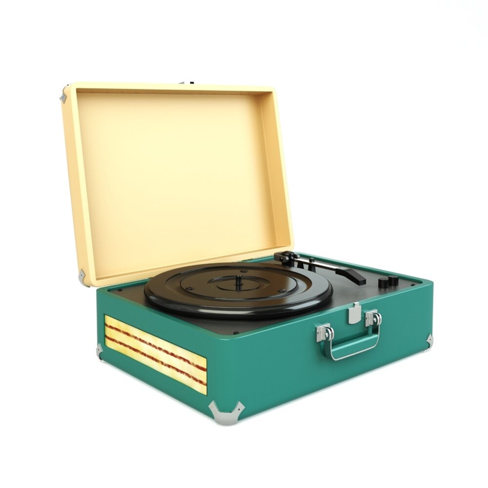 Portable Vintage Turntable 3D-Modell