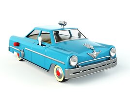 Vintage Blue Toy Car Modelo 3D